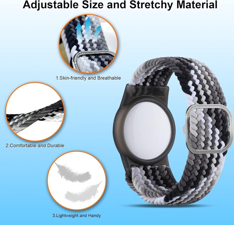Yizhet Wristband Compatible with Airtag, Adjustable Airtag Bracelet, Soft Airtag Watch Strap for Kids, Teens, Elders - Image 2